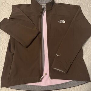 The North Face Gray and Pink Fleece Jacket